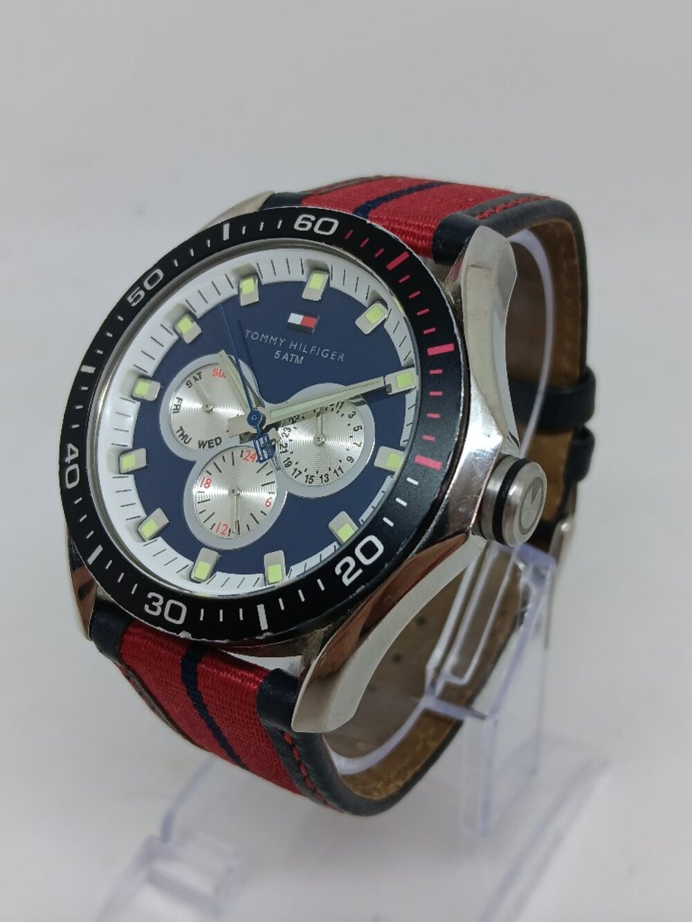 Tommy Hilfiger TH.01.1.14.1559 Men's 43mm Blue Dial Multifunction Watch NEW BATT